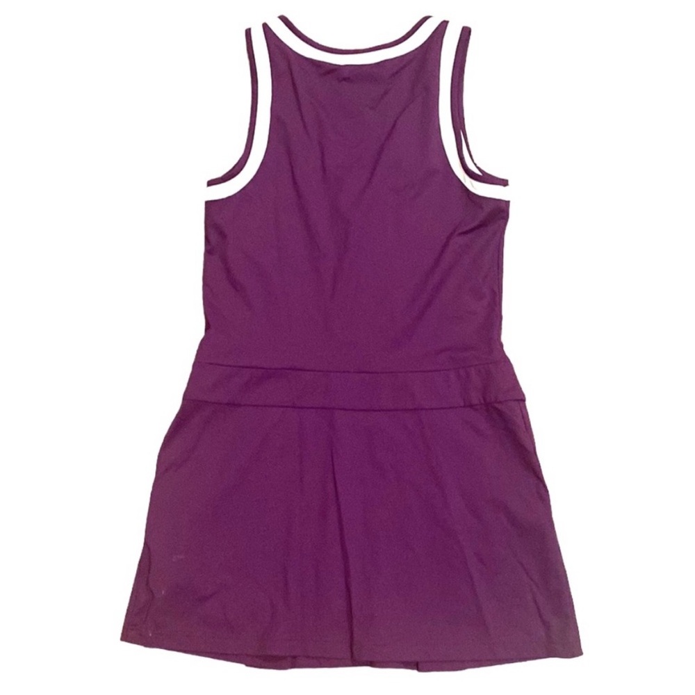 Lacoste Izon Alligator Devanlay Sleeveless Tennis Dress Zipper Eggplant Purple - Picture 2 of 5